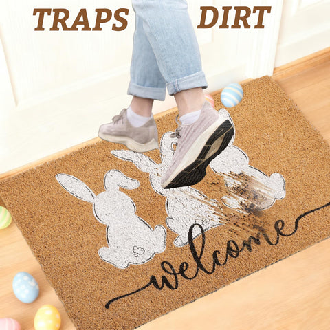Whaline doormat versatile for indoor or outdoor use, cleaning debris at thresholds.
