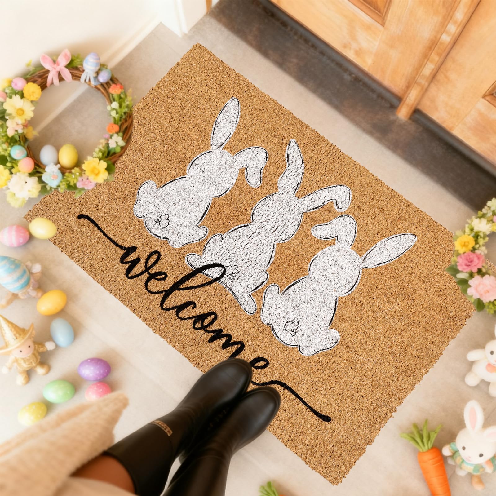 Whaline's 16.5 x 29 inch mat fits most doors and entryways.