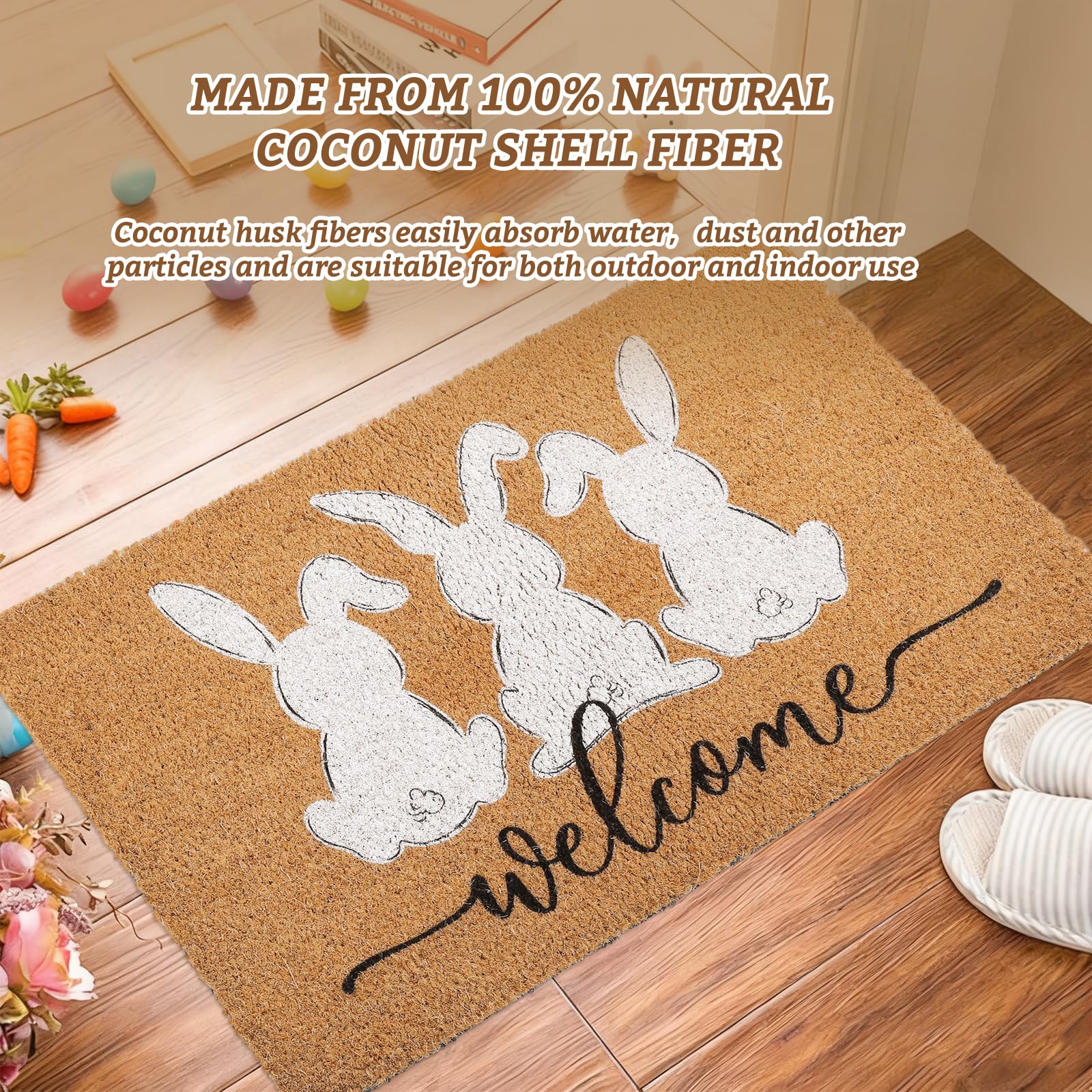 Whaline doormat brightens your front door for welcoming curb appeal.
