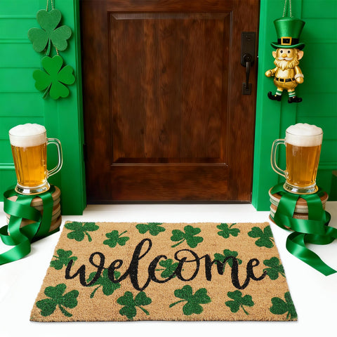 Whaline St Patrick's Day mat suitable for indoor or outdoor use.