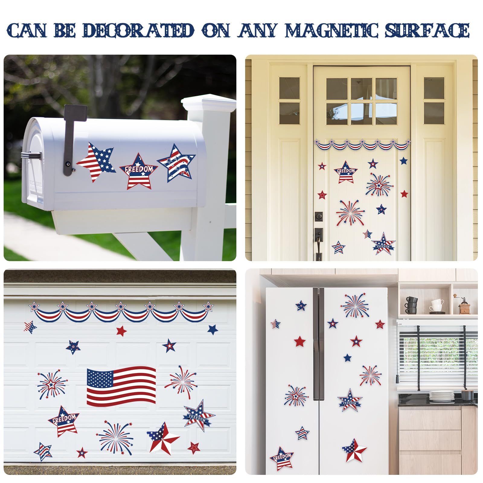 Whaline FREEDOM text magnets offer vintage patriotic flair for showcases