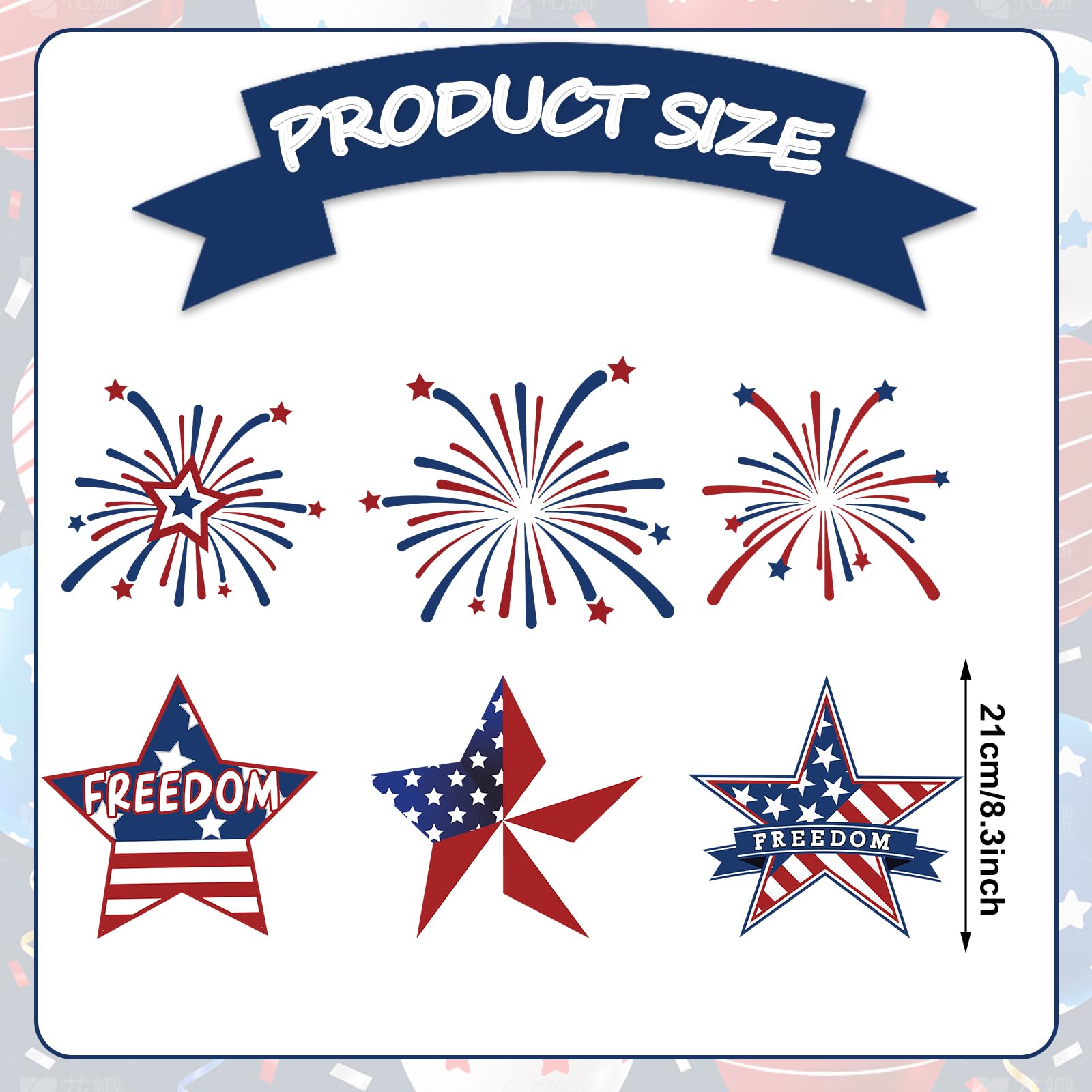 Whaline patriotic magnets with stars on metal surface add festive charm