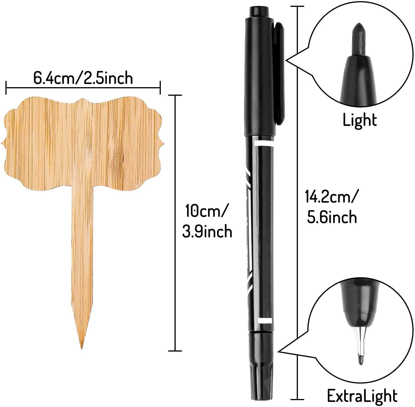 Whaline plant marker pen included for clear writing on labels