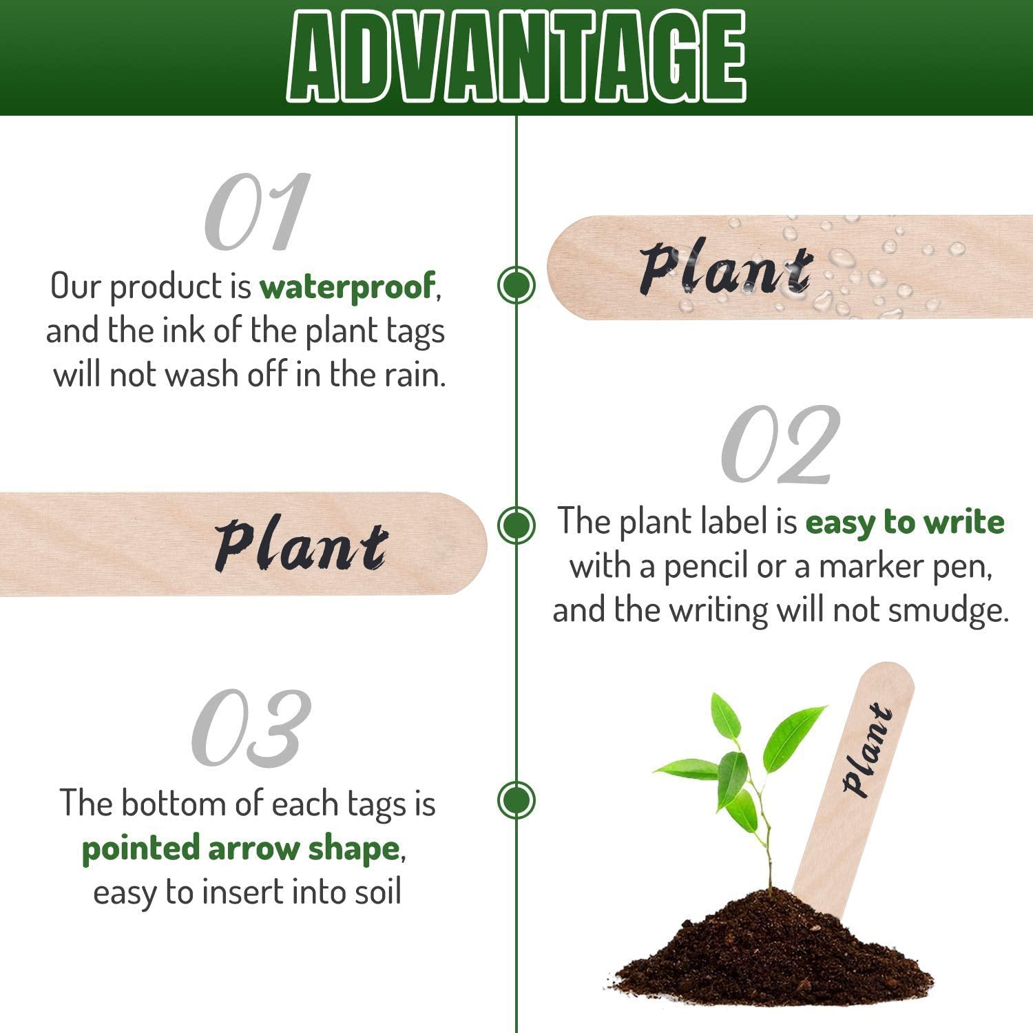 Whaline plant tags 200pcs with gel pens offering easy writing and durable marks.
