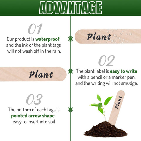 Whaline plant tags 200pcs with gel pens offering easy writing and durable marks.