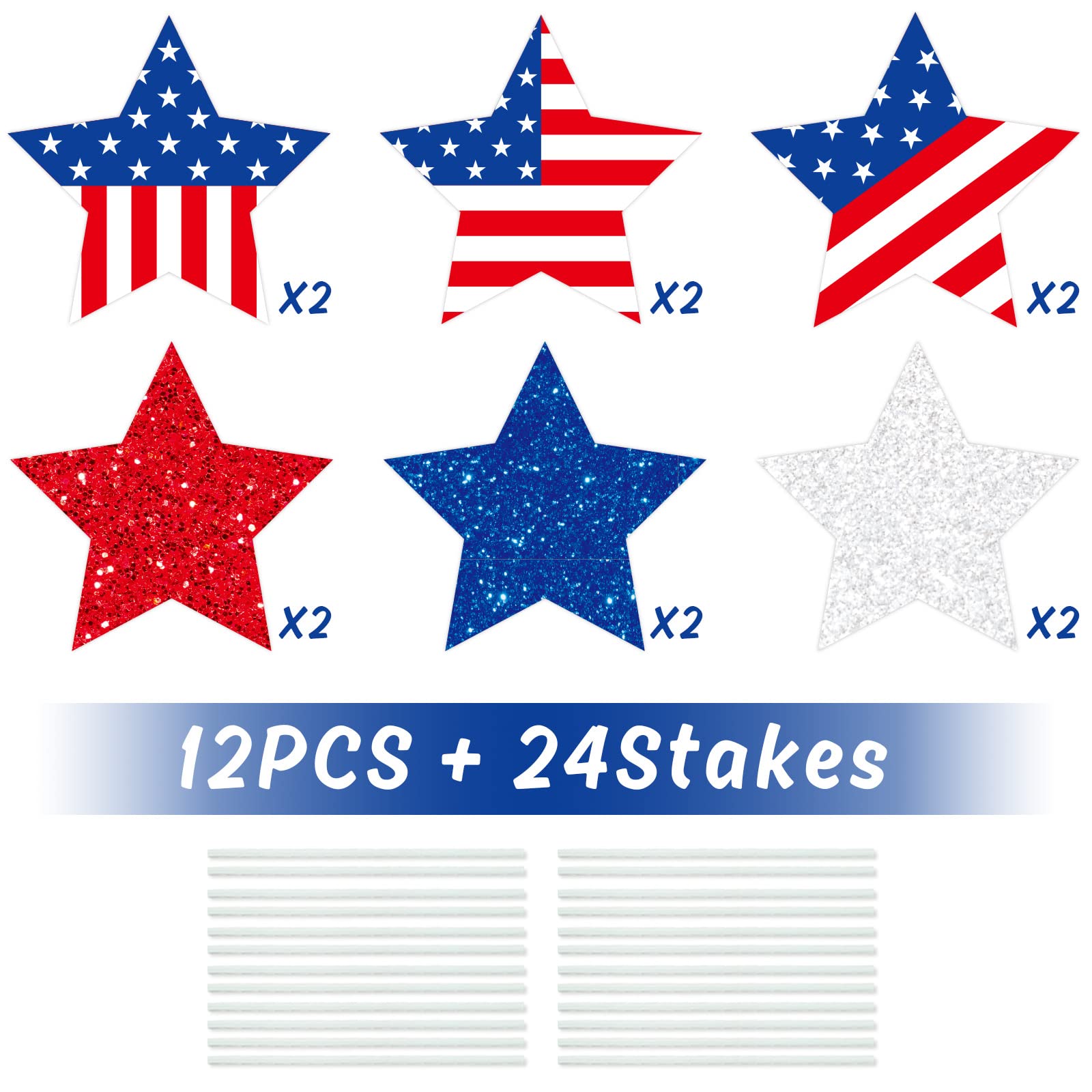 Whaline red white blue stars-and-stripes sign for Independence Day