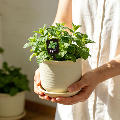 Whaline thickened acrylic garden tags resist breakage in pots.