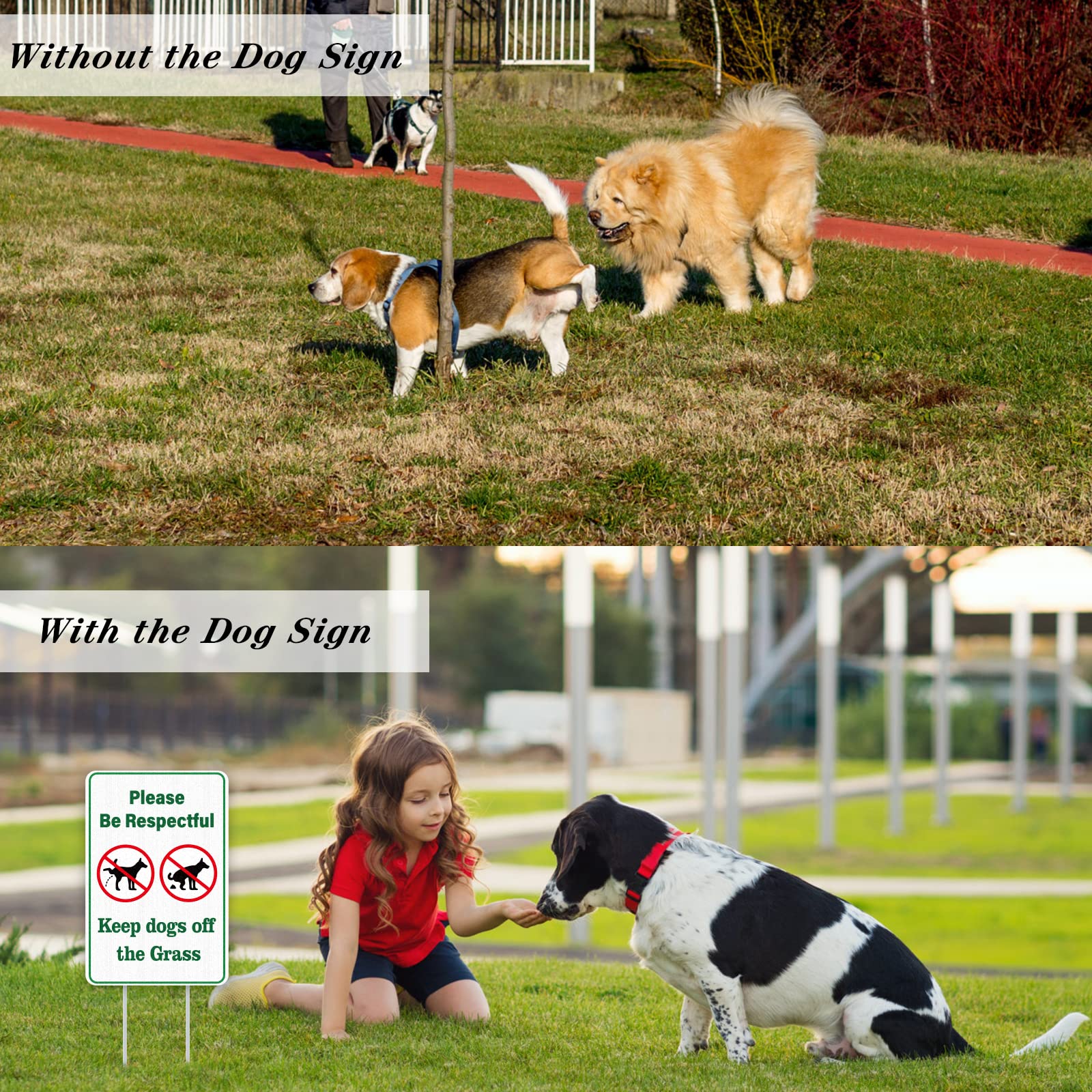 WhatSign lawn sign helps deter poop and pee while keeping spaces clean.