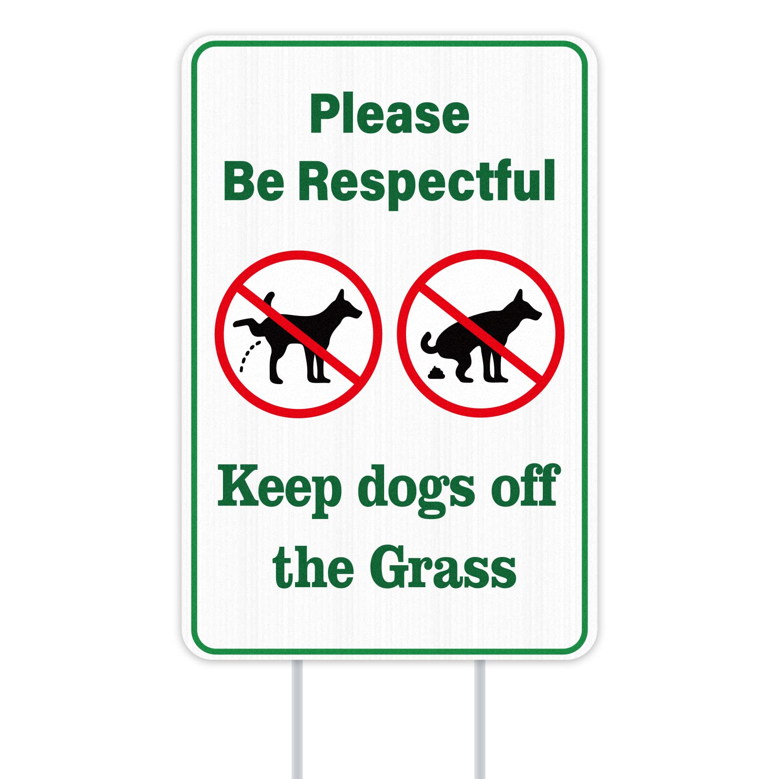 WhatSign No Poop and Pee Sign, double-sided, 12x8, visible reminder for dog owners.