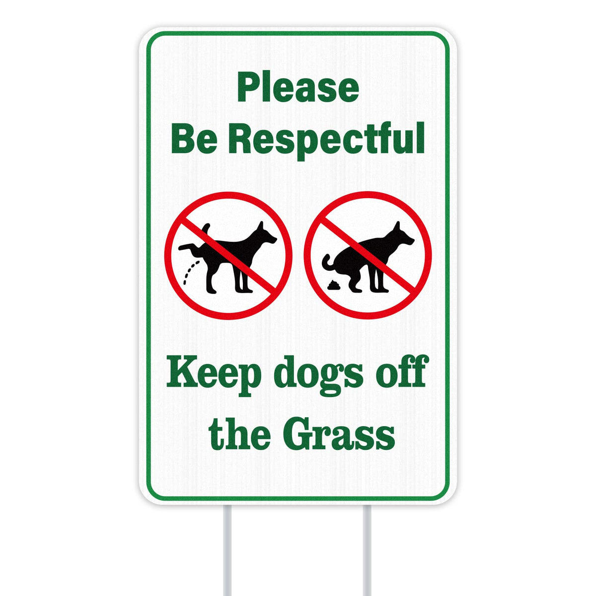 WhatSign No Poop and Pee Sign, double-sided, 12x8, visible reminder for dog owners.