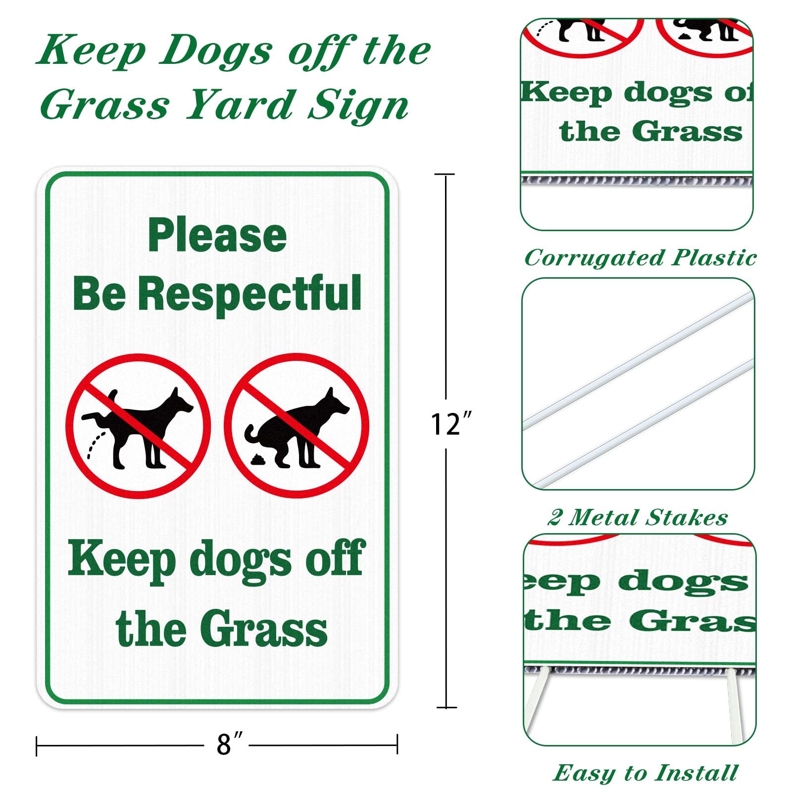 WhatSign yard sign with stakes for quick and easy outdoor installation.