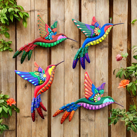 WHBIMGOOO outdoor metal wall art hummingbird 3D decor for garden walls durable