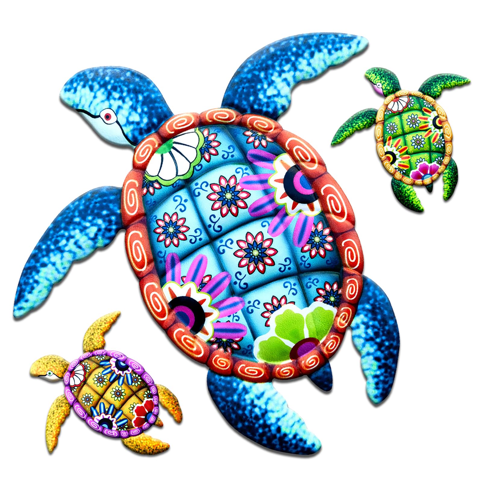 WHBIMGOOO sea turtle wall art outdoor display on fence, weatherproof and durable