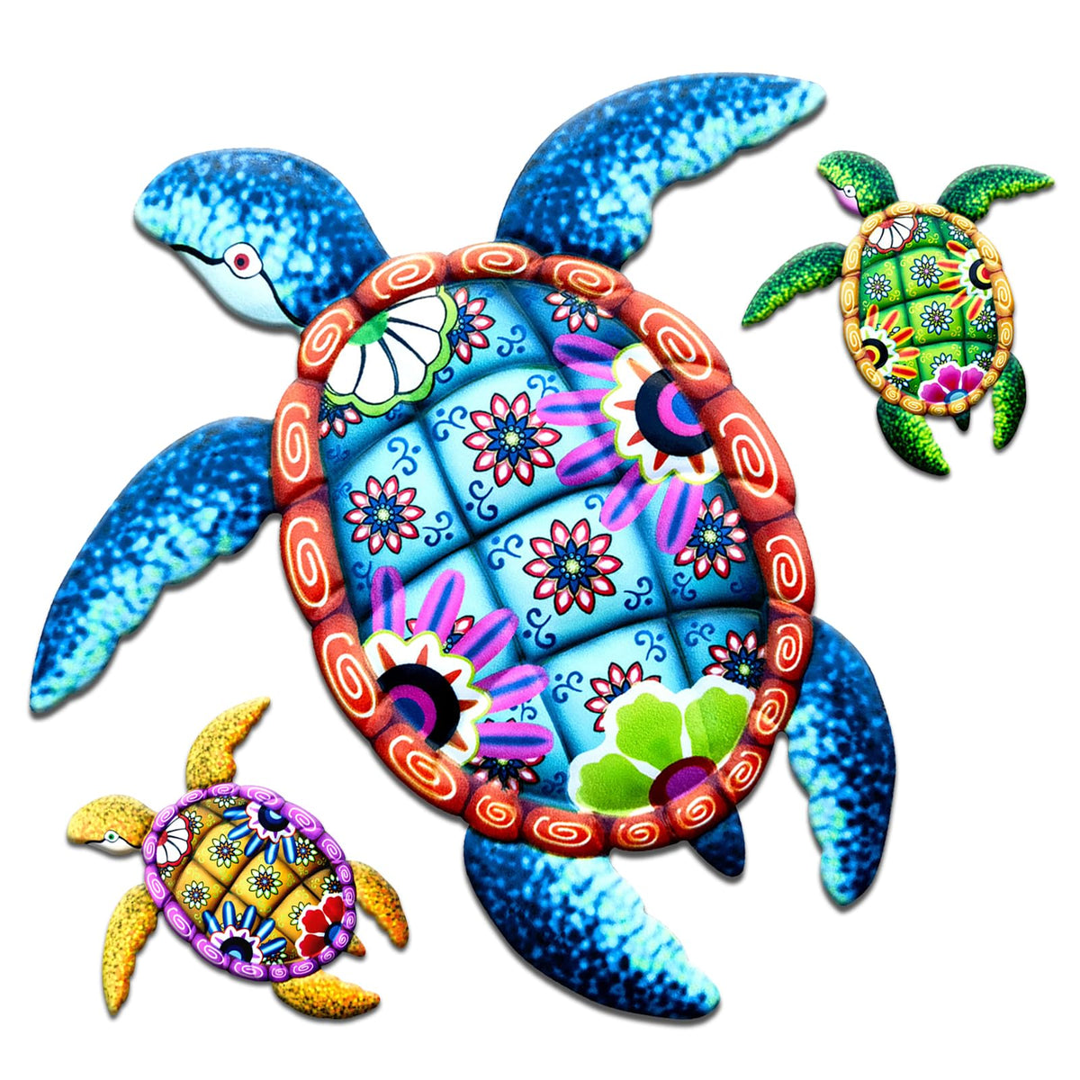 WHBIMGOOO sea turtle wall art outdoor display on fence, weatherproof and durable