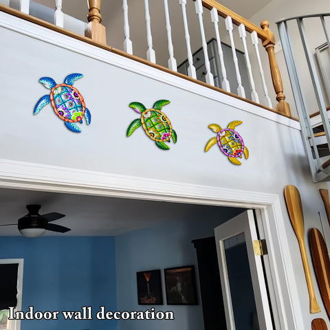 WHBIMGOOO sea turtle wall art close-up showing 3D silhouette effect