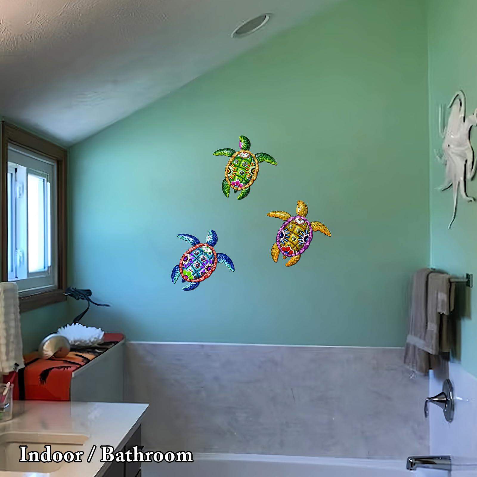 WHBIMGOOO sea turtle wall art second turtle style decorating pool area