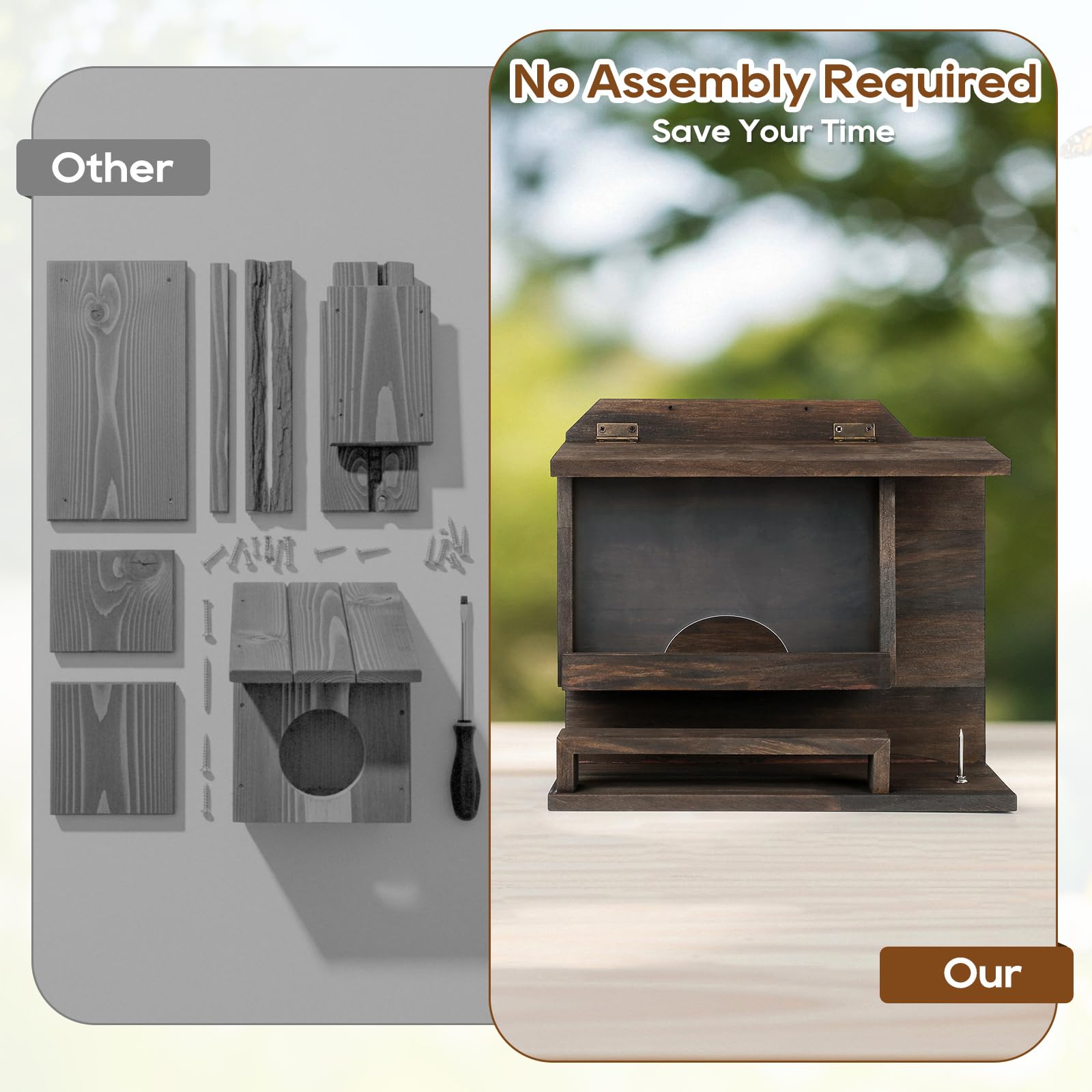 WHEARTED no-assembly-required design allows quick hanging or placement.