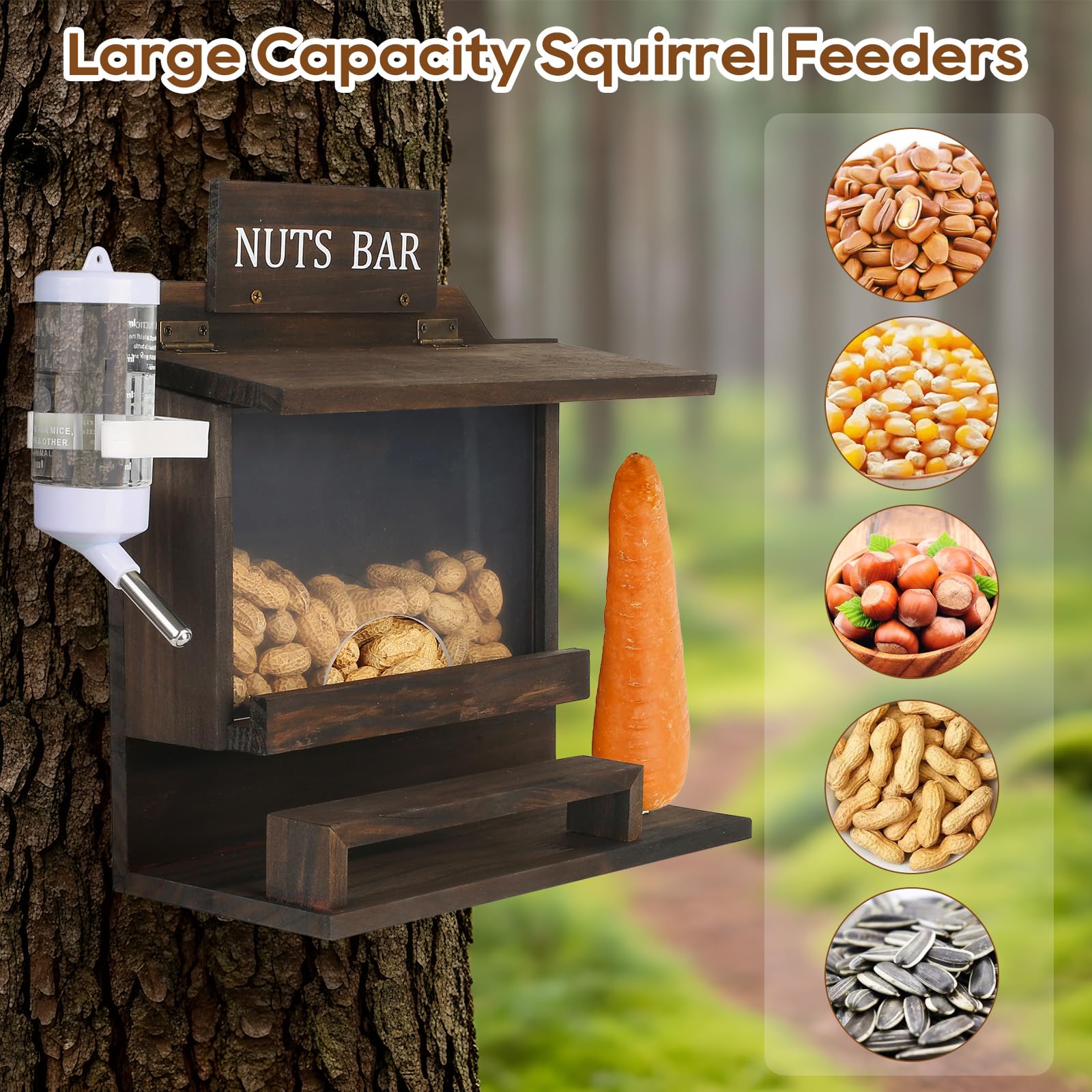 WHEARTED nuts-bar feeder emphasizes easy replenishment and large-food capacity.