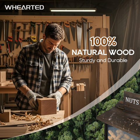 WHEARTED wooden-squirrel-feeder showcases natural craftsmanship and rugged outdoor resilience.
