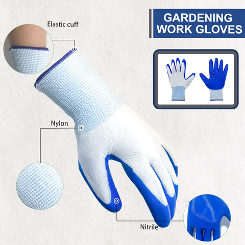 WHEATHUSK blue nitrile-coated gloves offering oil and water resistance for messy tasks