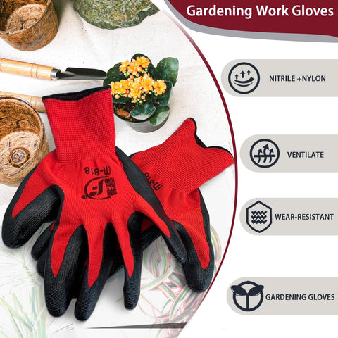 WHEATHUSK nylon-knit fabric gloves offer breathable comfort during projects.