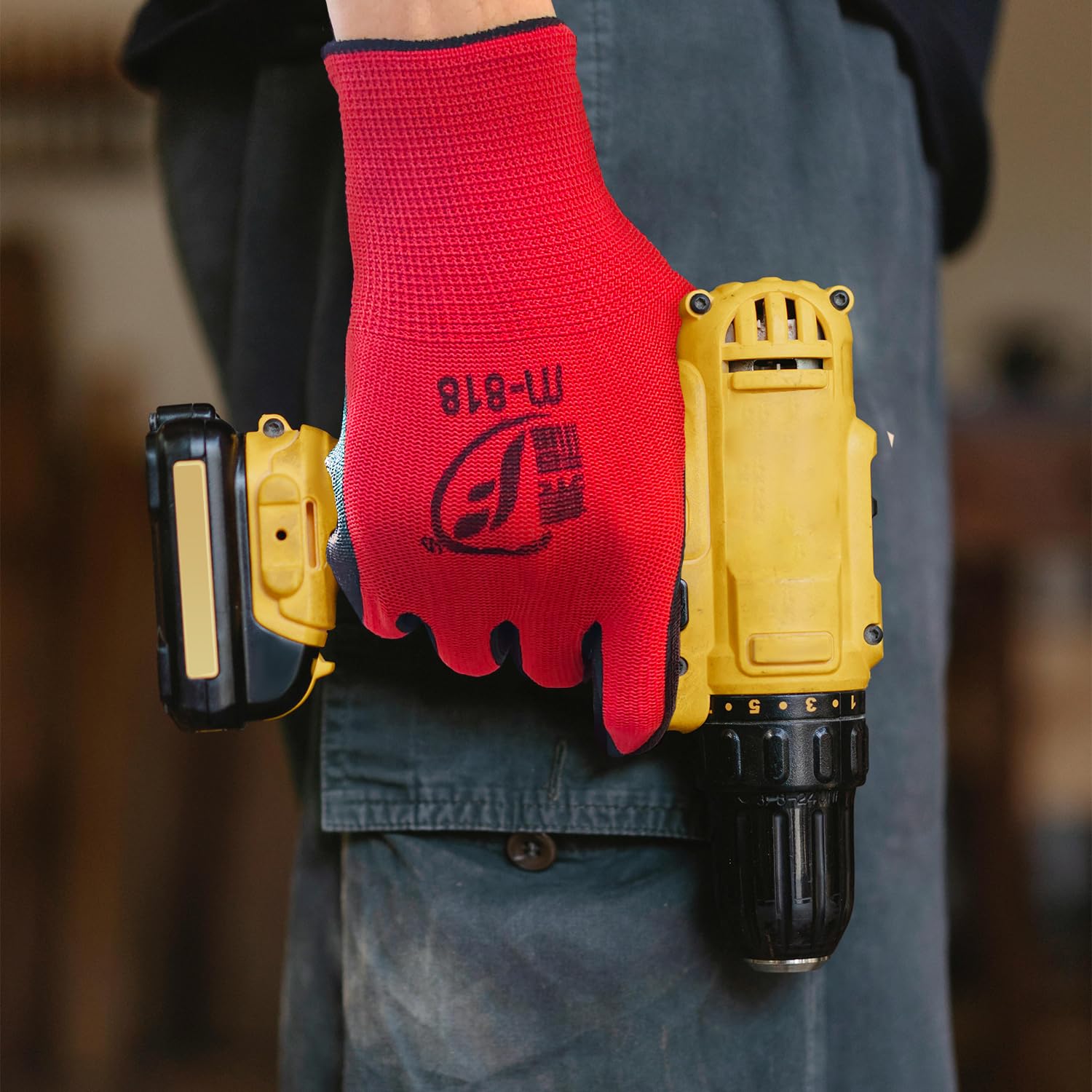 WHEATHUSK oil and water resistant gloves protect hands during messy tasks.