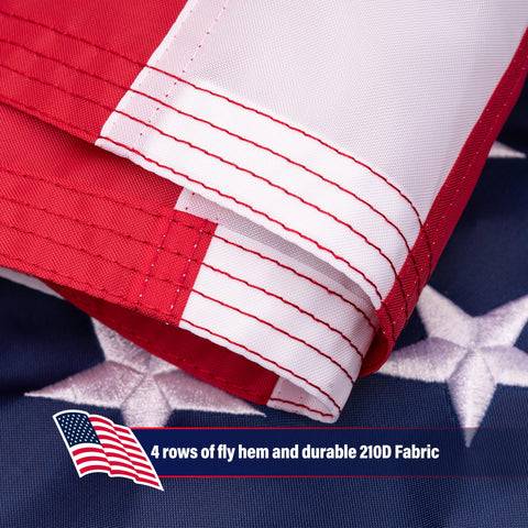WHGJ Flag features heavy-duty 210D fabric for harsh weather performance.