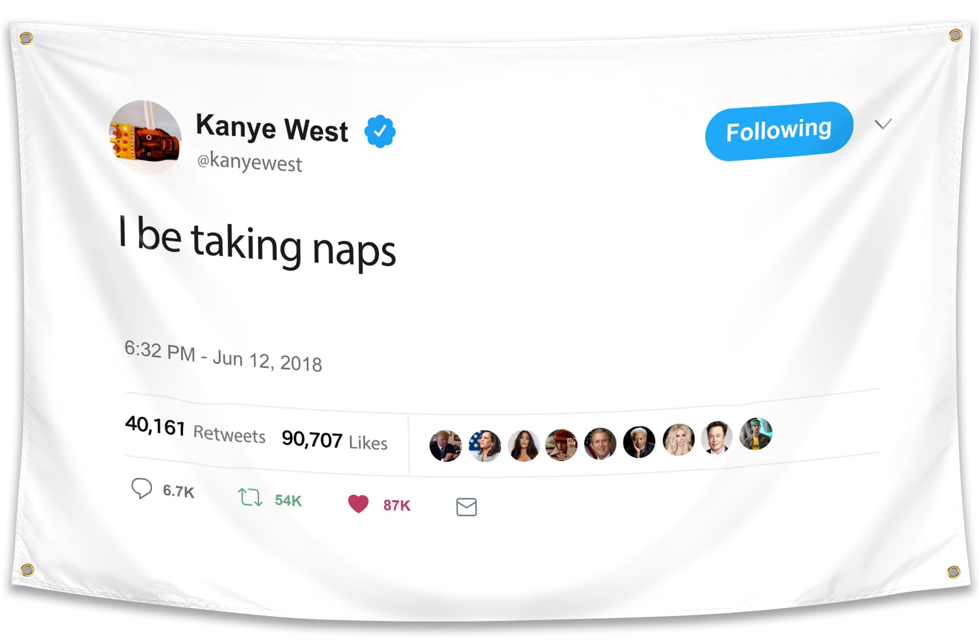 WHGJ Kanye flag 3x5-foot dorm wall hanging for standout dorm decor.