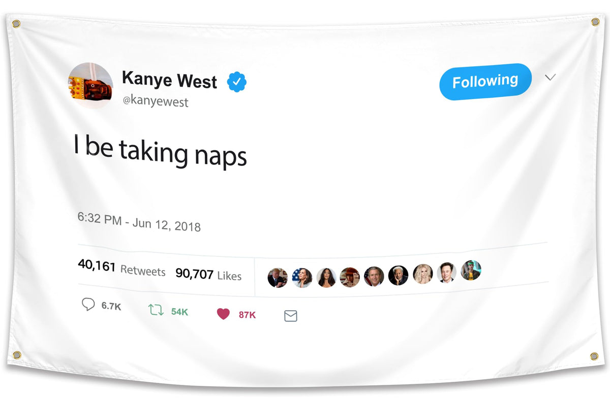 WHGJ Kanye flag 3x5-foot dorm wall hanging for standout dorm decor.