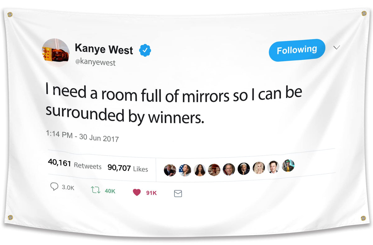 WHGJ Kanye flag room mirrors tapestry 3x5 on wall with vibrant fade-resistant print