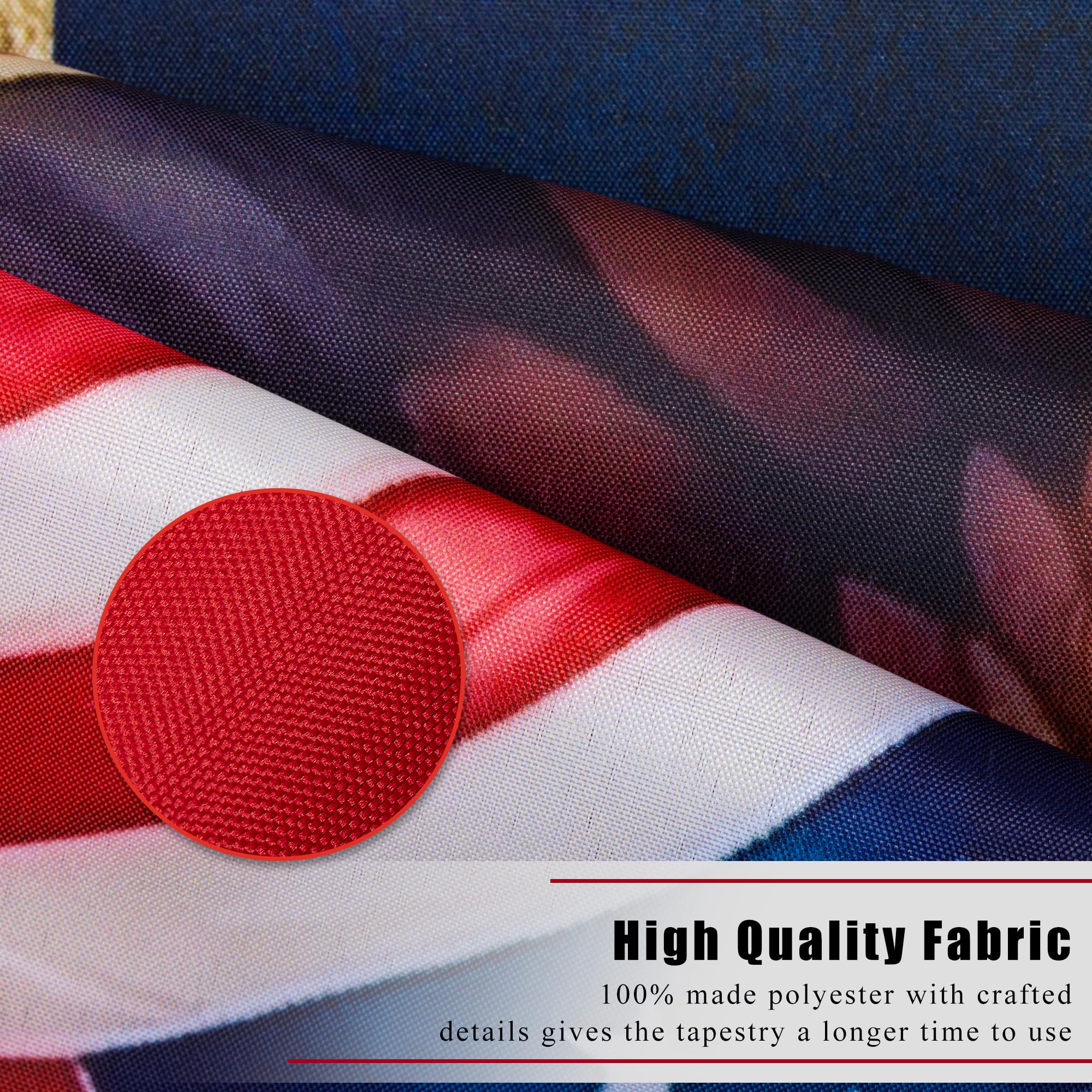 WHGJ patriotic eagle flag highlighting bold colors for ceremonies and events.