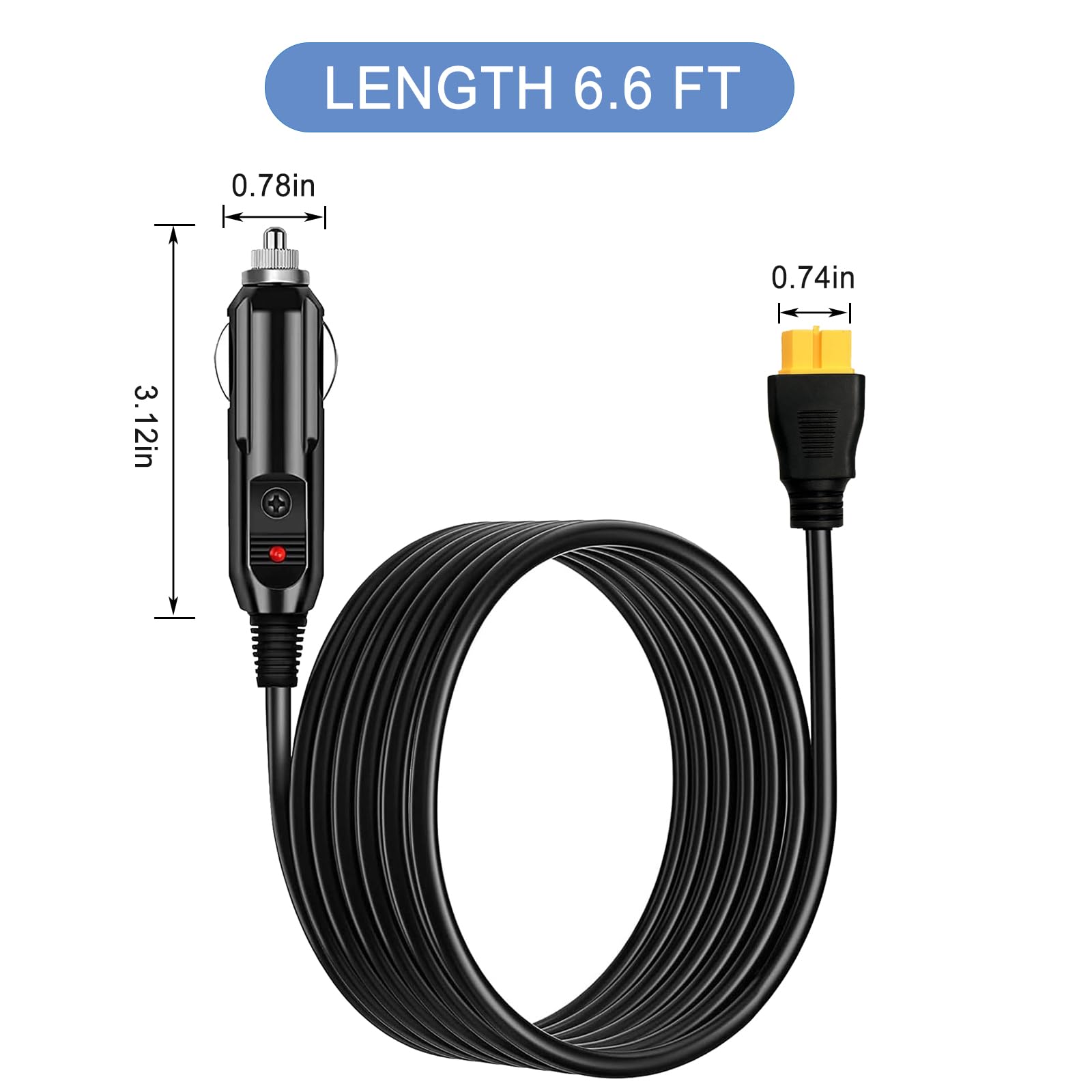 WHHZGYW XT60 plug with indicator light aids visibility in dim conditions.