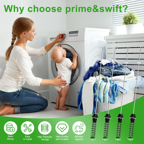 Whirlpool-compatible suspension rod stabilizes cycles across compatible models.