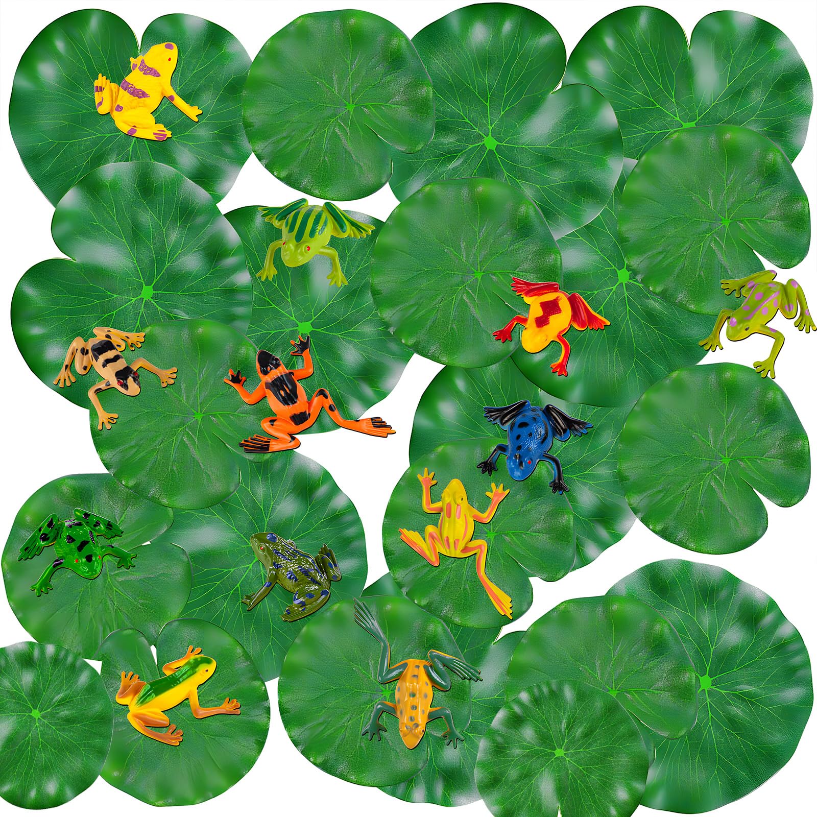 WhistenFla 12 colorful plastic frogs for lively pond decor