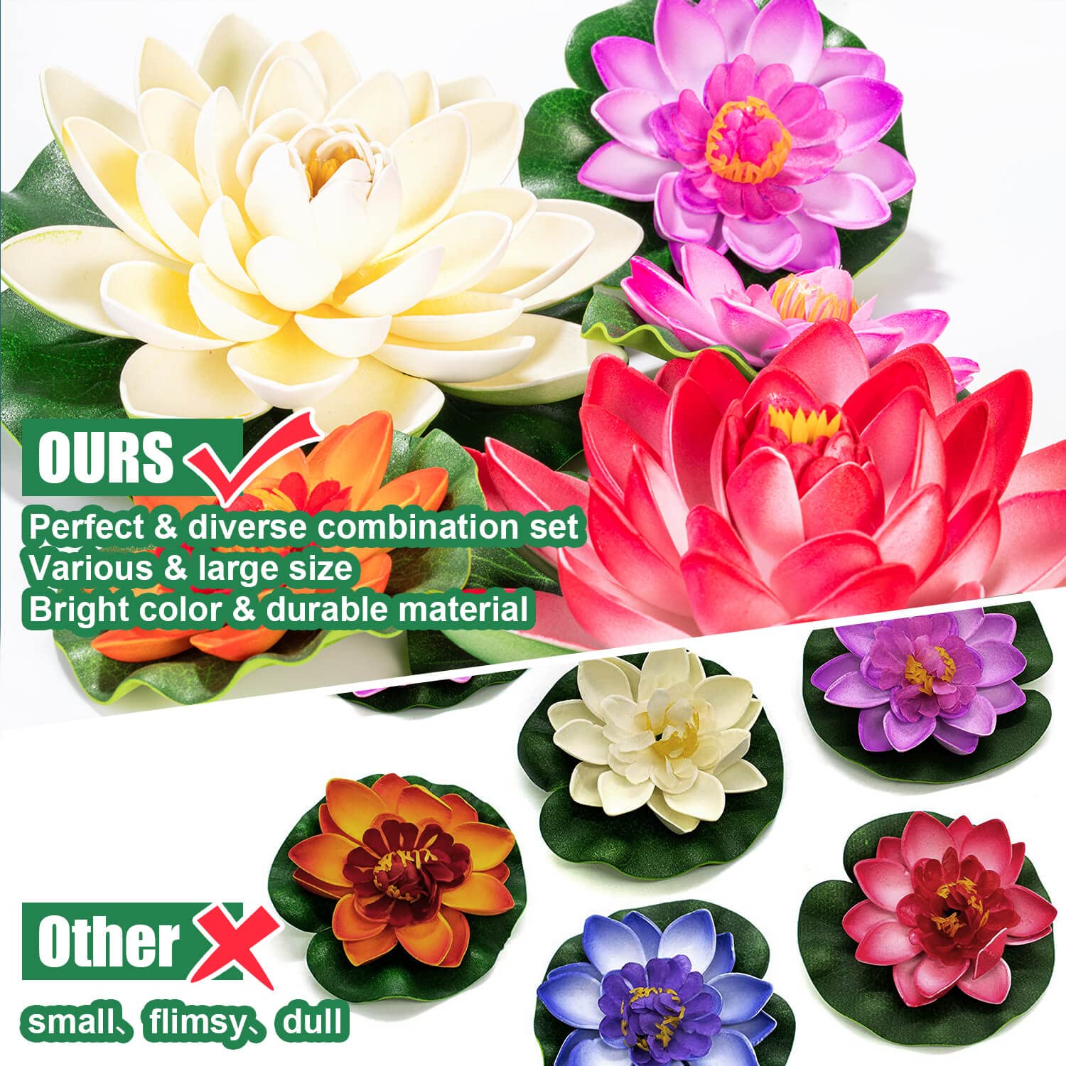 Pond and pool decoration with WhistenFla lotus and lily pads