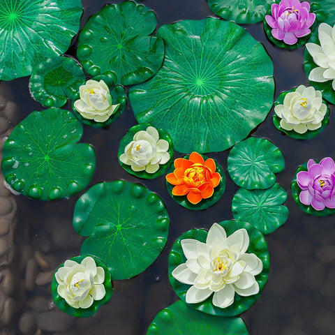 WhistenFla lily pad collection 4inch and 6inch in pond decor