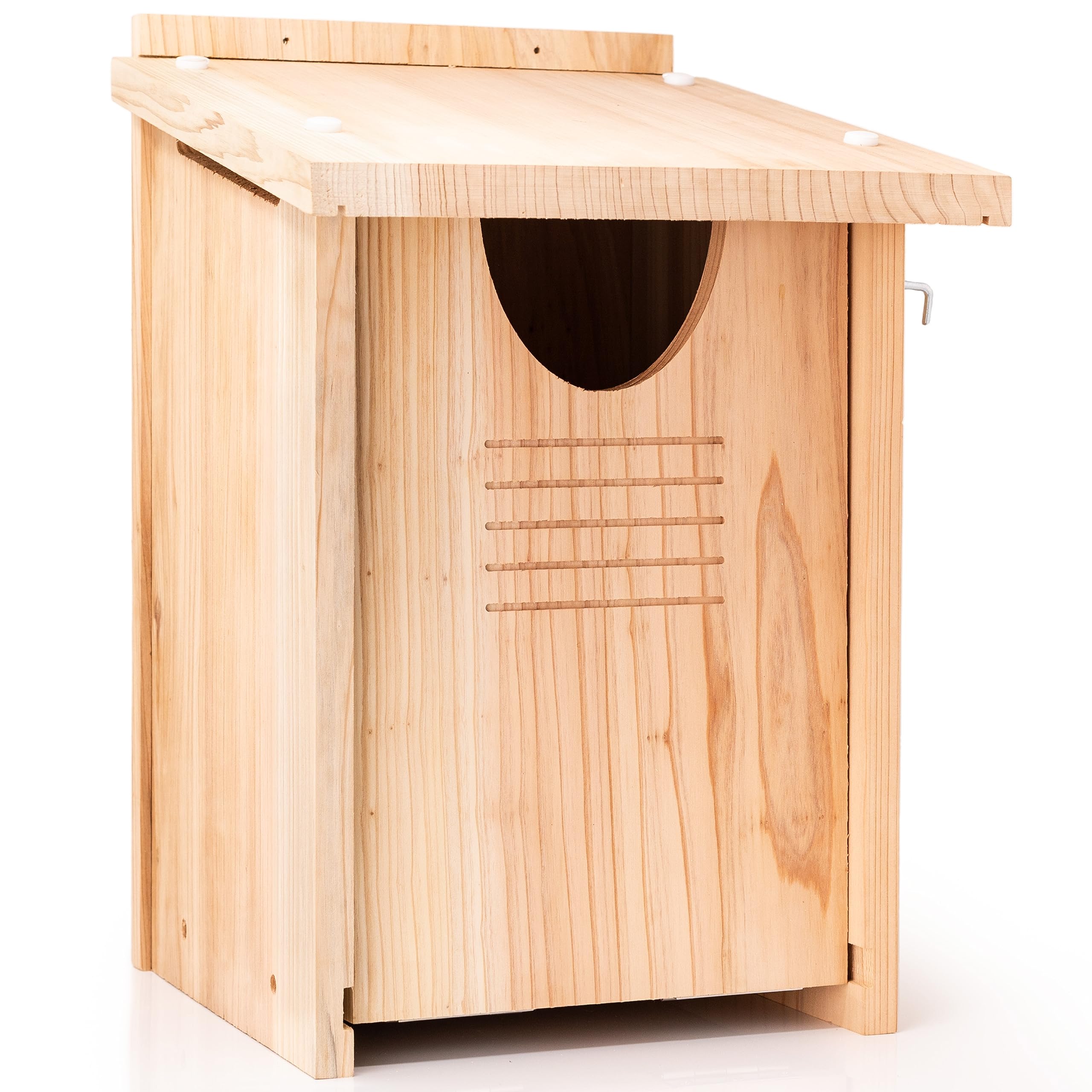 WHITEHORSE Large Cedar Owl House exterior showing weatherproof build for nesting.