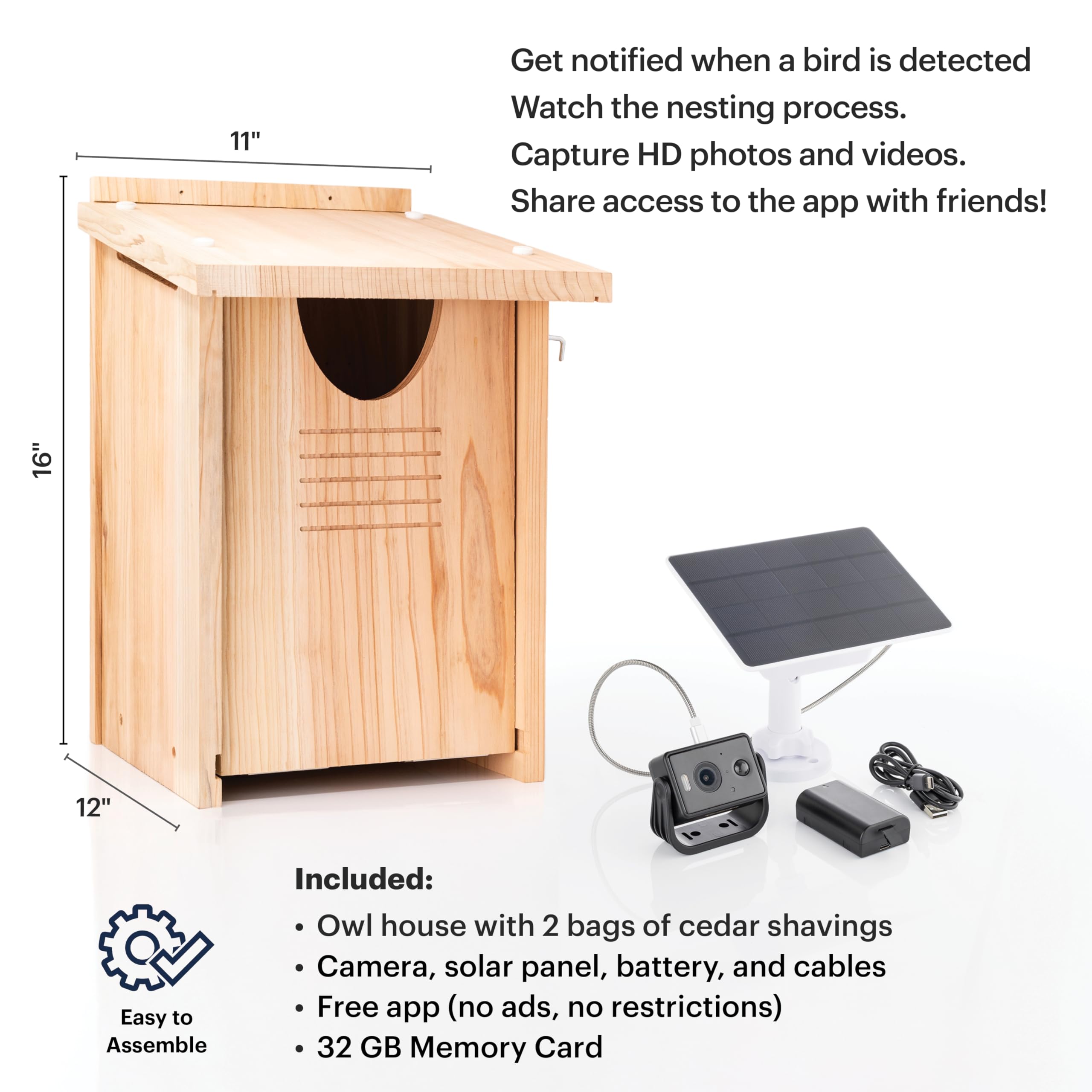 WHITEHORSE Owl House mobile app notification keeps you alerted when motion is detected.