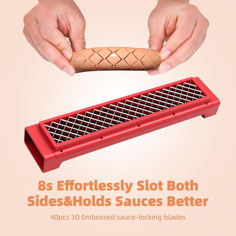WhiteRhino hot dog scorer stainless steel blades for clean, durable cuts