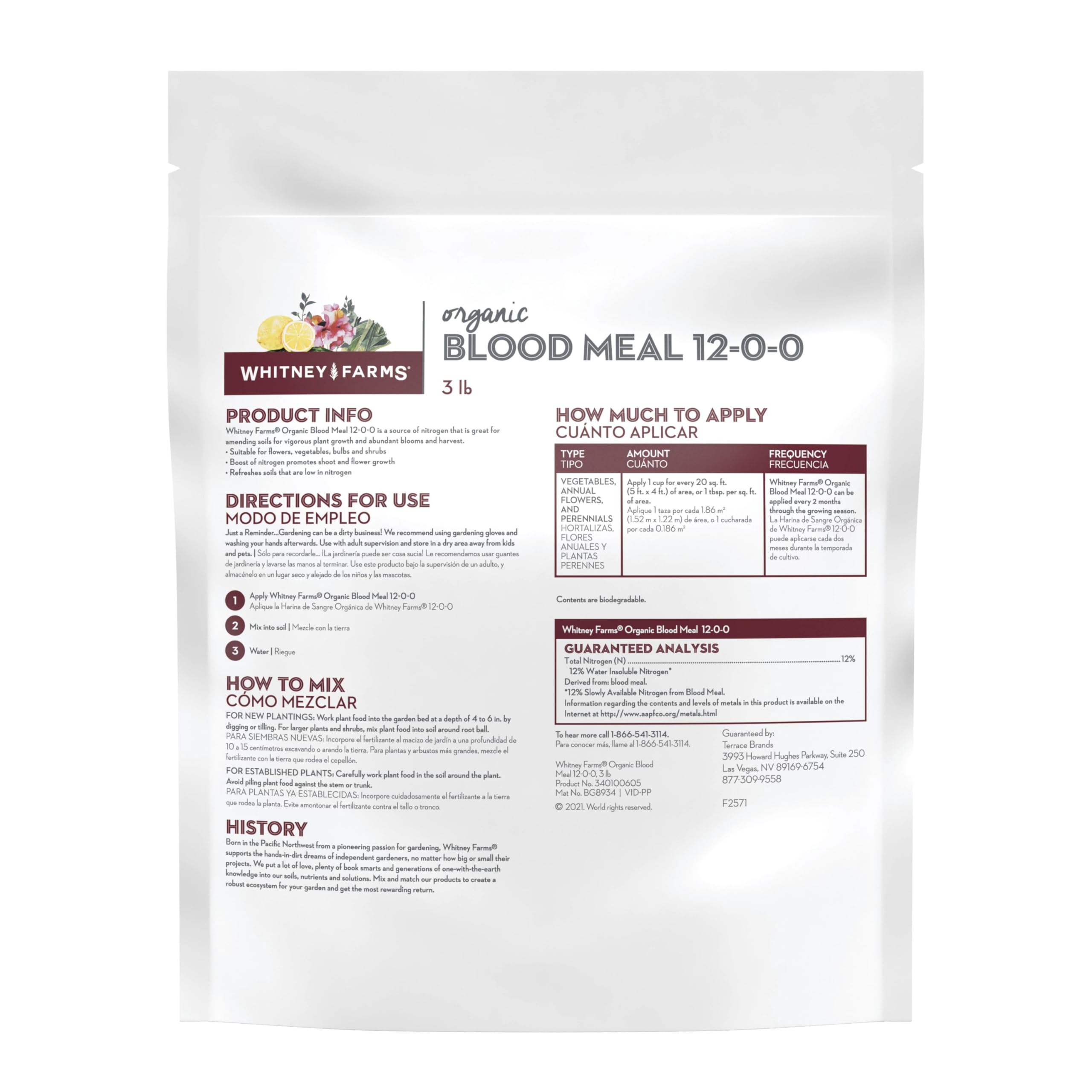 Whitney Farms Organic Blood Meal is OMRI-listed for organic use