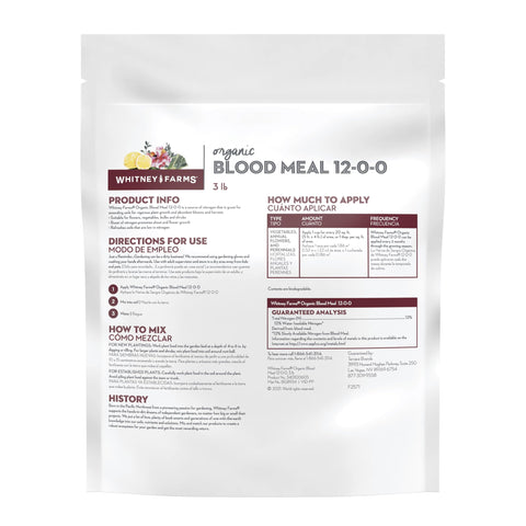 Whitney Farms Organic Blood Meal is OMRI-listed for organic use