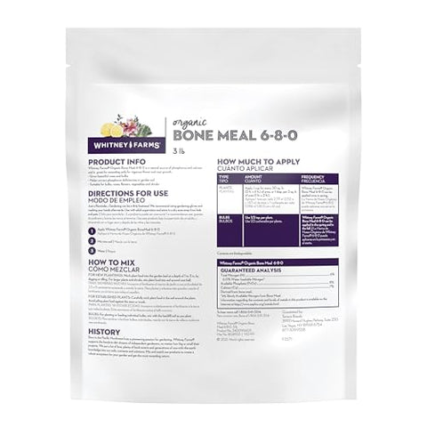 Whitney Farms bone meal application to soil supports bulb and flowering plant growth