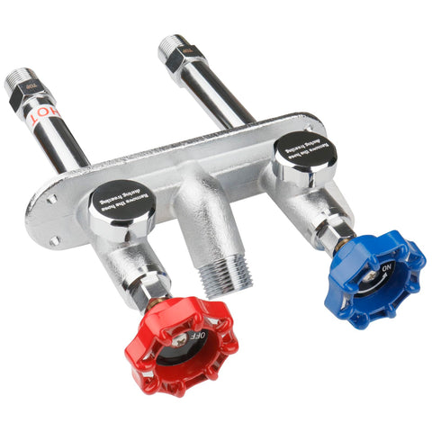 WHK four-inch frost-free spigot for outdoor hot and cold water.