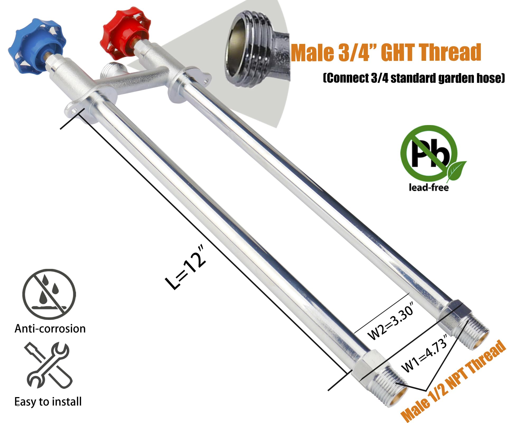 WHK inlet 1/2 inch NPT connection for easy piping setup