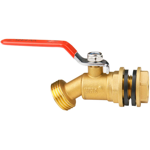 WHK rain barrel spigot brass with 1/4-turn handle for easy water control