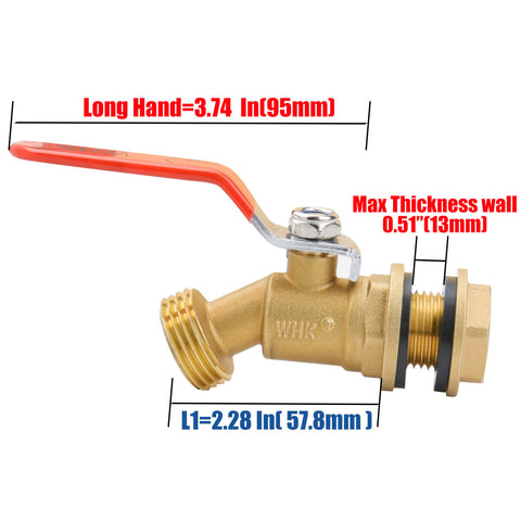 WHK spigot connects to garden hoses via standard 3/4 inch thread