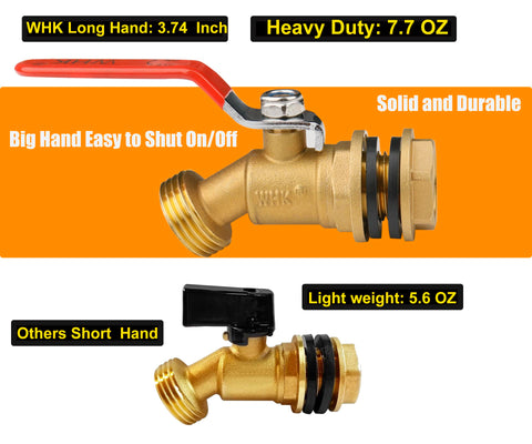 WHK brass spigot construction for durable outdoor use