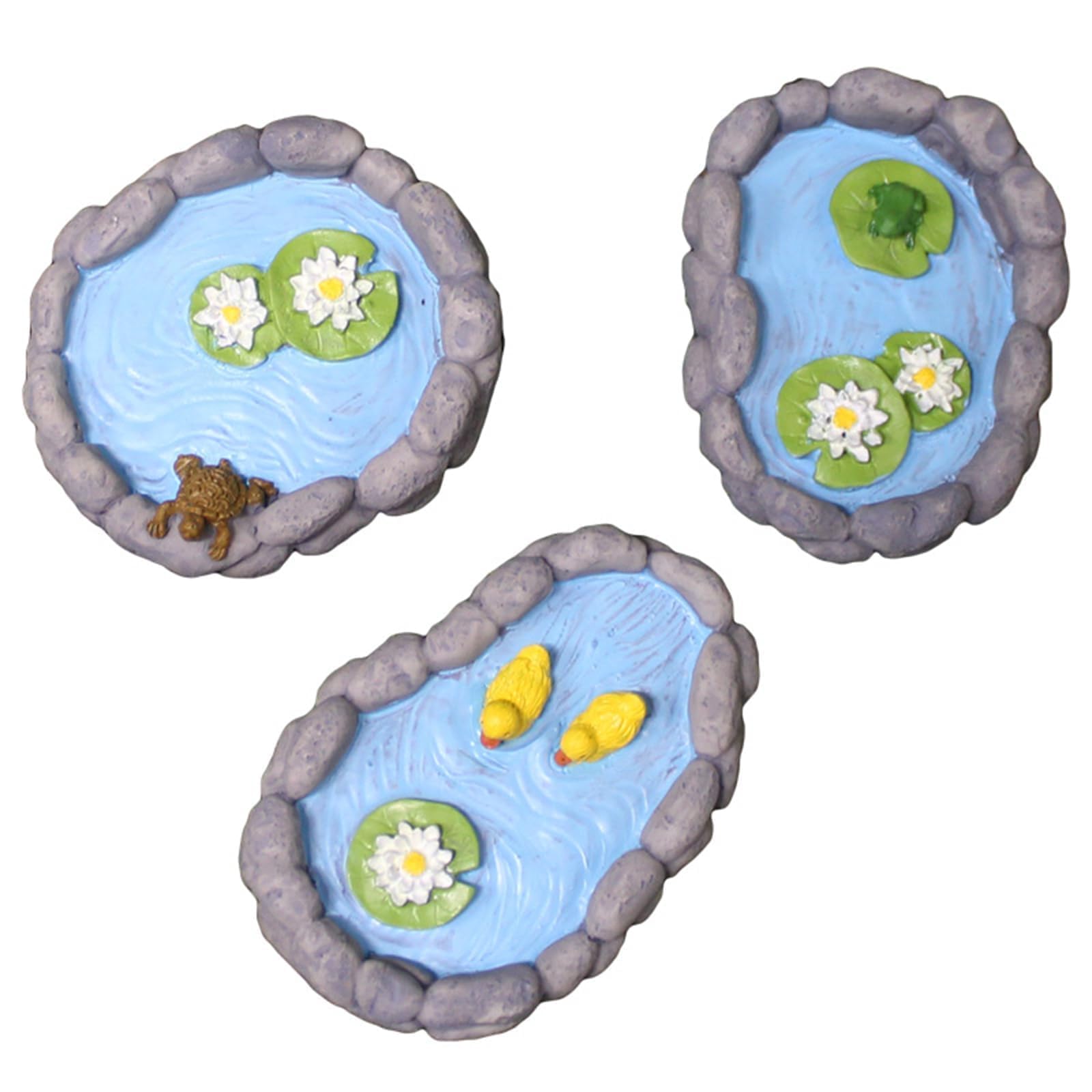 Whlo4U duck pond ornament adds whimsy to fairy gardens and micro landscapes.