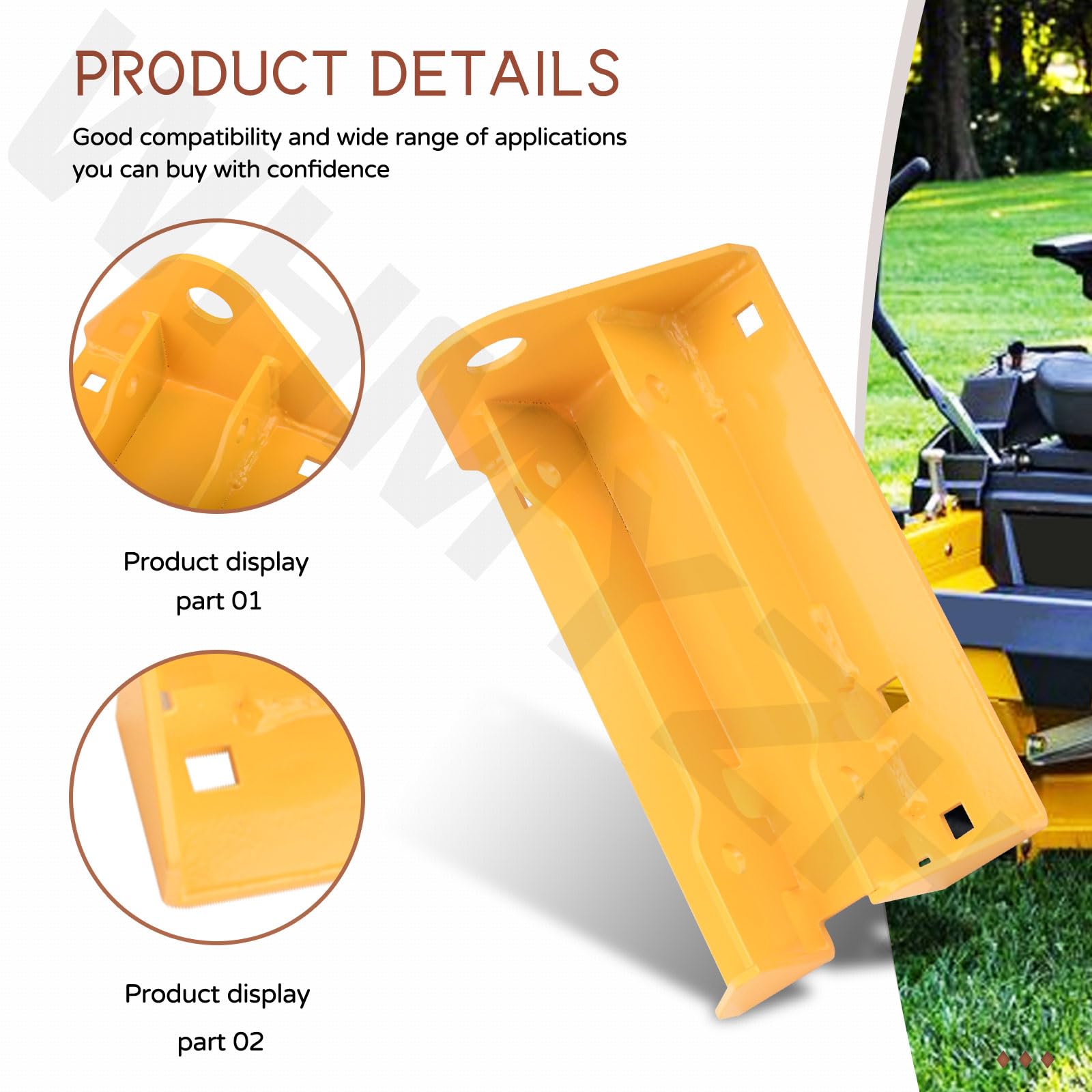 WHMYZHL 127156 hitch kit's yellow finish improves visibility and durability outdoors.