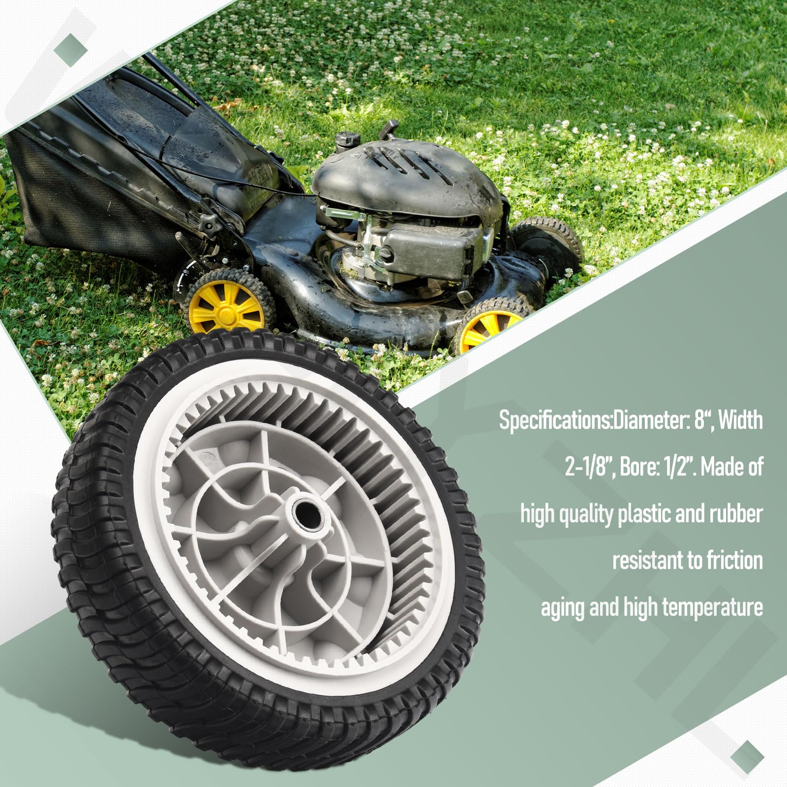 Two-pack design provides two wheels in one convenient package